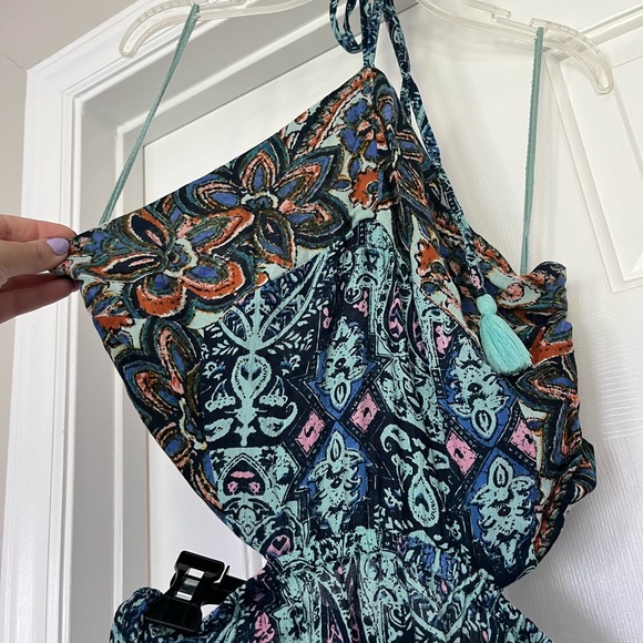 SOLD on FB MarketPlace : Free People Maribelle Navy Blue Print Jumpsuit - Picture 5 of 8